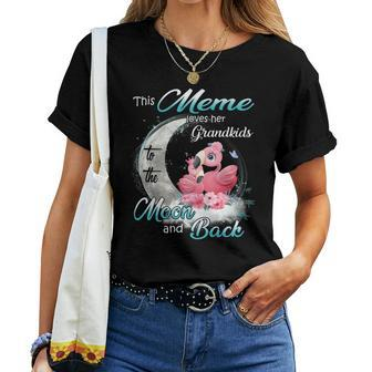 Flamingo This Meme Loves Her Grandkids To The Moon And Back Women T-shirt | Mazezy