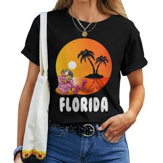 Flamingo Usa Usa Florida Women T-shirt Crewneck | Mazezy