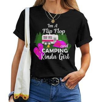 Im A Flip Flops And Camping Kinda Girl Flip Flops Women T-shirt | Mazezy AU