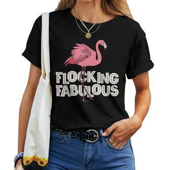 Flocking Fabulous Flamingo Women T-shirt Crewneck | Mazezy