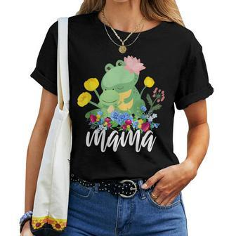 Floral Frog Mom & Baby Mama Animal Frogs Lover Women T-shirt | Mazezy