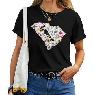 Floral South Carolina Home Women T-shirt | Mazezy