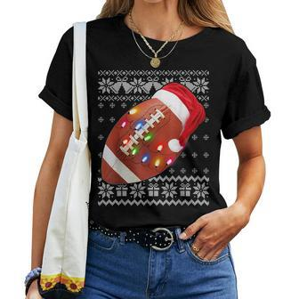 Football Christmas Ugly Christmas Sweater Women T-shirt - Seseable