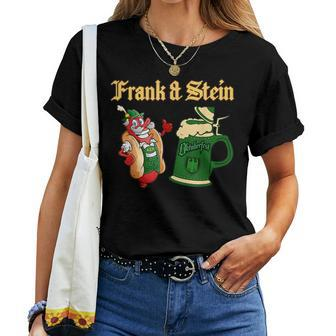Frank & Stein German Beer Drinking Bavarian Oktoberfest Women T-shirt - Seseable