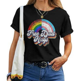 Free Dad Hugs Gay Lgbt Pride Rainbow And Transgender Month Women T-shirt | Mazezy