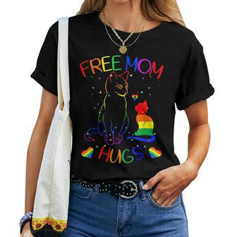 Free Mom Hugs Lgbt Cat Gay Pride Rainbow Women T-shirt | Mazezy DE