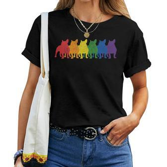 French Bulldog Dog Gay Pride Lgbtq Supporter Rainbow Ally Women T-shirt Crewneck | Mazezy