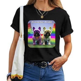 French Bulldog Lovers Lgbtq Frenchie Gay Pride Month Rainbow Women T-shirt | Mazezy
