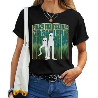 Fresno Night Crawlers Retro Cute Cryptid Haunted Pants Women T-shirt | Mazezy