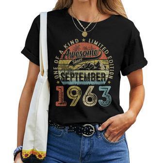 60 Year Old September 1963 Vintage 60Th Birthday Women T-shirt | Mazezy