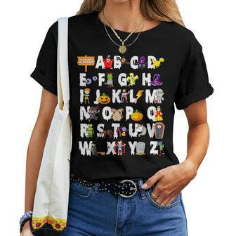 Abcs Alphabet Learning Teacher Spooky Halloween Women T-shirt - Monsterry CA