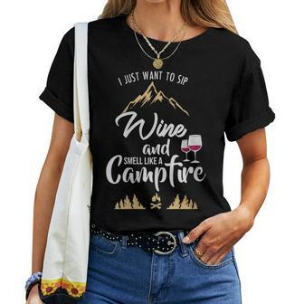 Camping For Wine Lovers Women's Campfire Women T-shirt | Mazezy DE