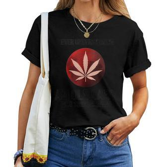 Cannabis Old Lady Smokes Weed Stoner Grandma Women T-shirt | Mazezy