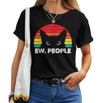 Cat Ew People Meowy Cat Lovers Halloween Women T-shirt - Seseable