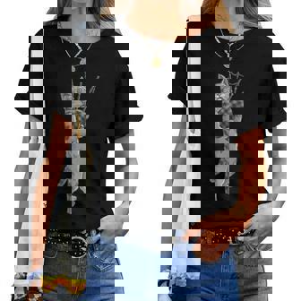 Cat Playing Bagpipes Cool Animal Lover Musician Women T-shirt | Mazezy