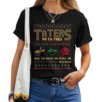 Christmas Taters Potatoes Ugly Christmas Sweater Women T-shirt - Seseable