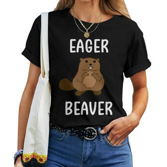 Eager Beaver Sarcastic Pun Joke Women T-shirt | Mazezy UK