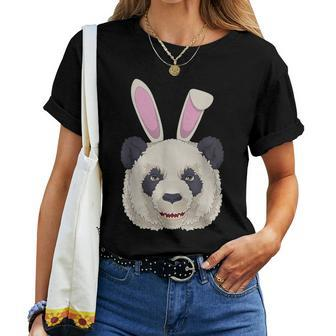 Easter Bunny Panda Bear T Cute Rabbit Ears Women T-shirt | Mazezy UK
