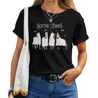 Horse This Is Boo Sheet Ghost Boo Halloween Outfit Women T-shirt - Seseable