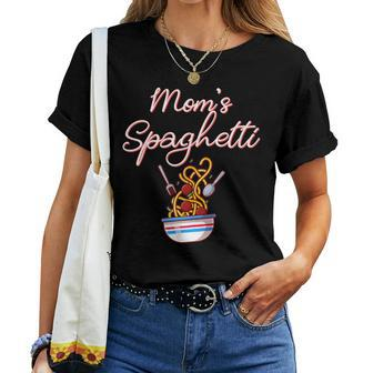 Funny Moms Spaghetti And Meatballs Meme Mothers Day Food  Gift For Women Women Crewneck Short T-shirt
