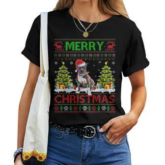 Pitbull Christmas Ugly Sweater Pitbull Xmas 2022 Women T-shirt - Seseable