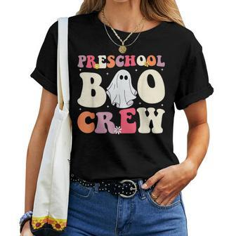 Preschool Boo Crew Halloween Teacher Student Groovy Women T-shirt - Monsterry AU