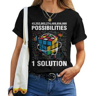 Speed Cubing One Solution Math Lovers Boys Girls Women T-shirt - Monsterry CA