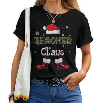 Teacher Claus Family Matching Ugly Christmas Sweater Women T-shirt - Monsterry DE