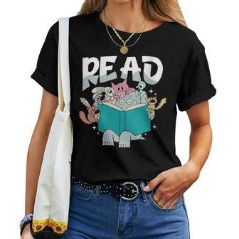 Teacher Library Read Book Pigeon Wild Animal Bookish Women T-shirt - Thegiftio