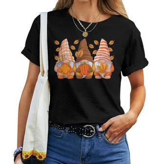 Thanksgiving Gnomes Fall Season Gnomies Autumn Women T-shirt - Seseable