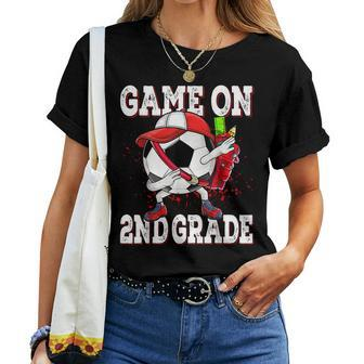 Game On 2Nd Grade Soccer Dabbing Retro Player Backpack Women T-shirt | Mazezy
