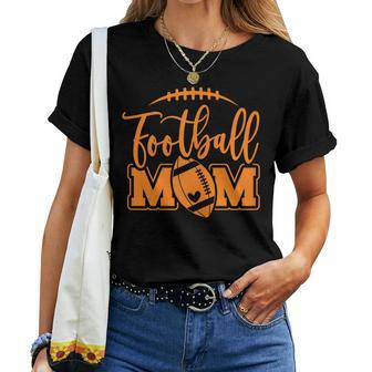 Game Day Black And Orange High School Football Football Mom Women T-shirt - Seseable