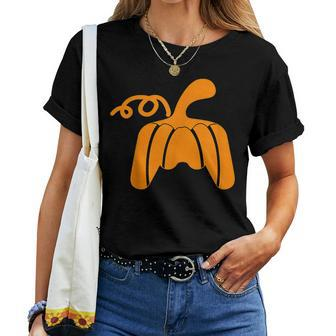 Gamer Halloween Costumes For Boys Pumpkin Fall Video Game Halloween Women T-shirt | Mazezy