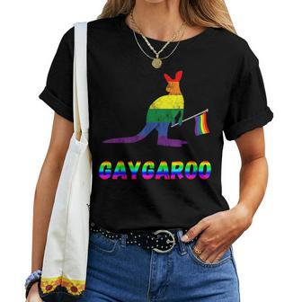 Gay Kangaroo Pride Lgbt Rainbow Marsupial Australia Gender Women T-shirt | Mazezy