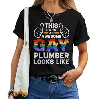This Is What A Gay Plumber Looks Like Lgbtq Pride Month Love Women T-shirt | Mazezy