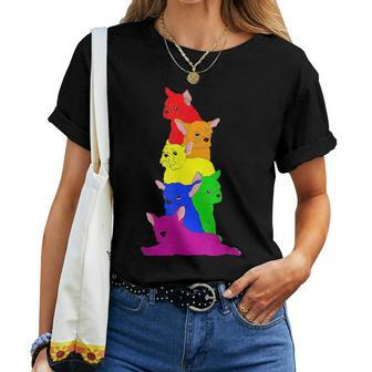 Gay Pride French Bulldog Dog Lover Lgbt Rainbow Flag Women T-shirt Crewneck | Mazezy