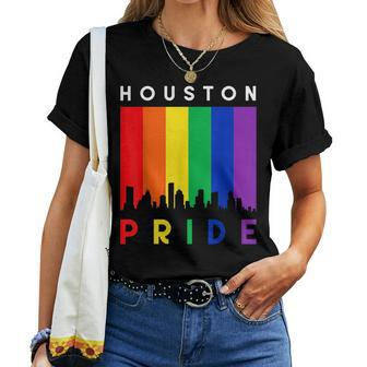 Gay Pride Houston Rainbow Flag Lgbt Pride Women T-shirt | Mazezy