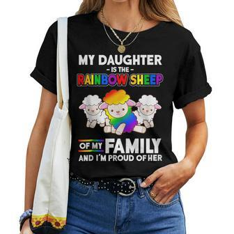 Gay Pride Month Mom My Daughter Is Rainbow Sheep Of Family Women T-shirt | Mazezy