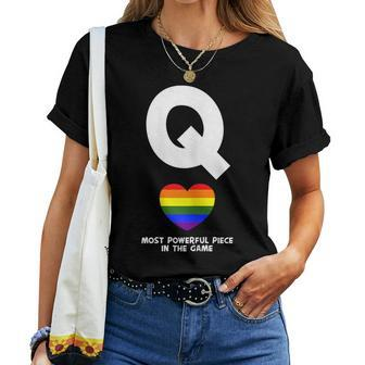 Gay Queen Lgbt-Q Rainbow Pride Flag Color Couple Matching Women T-shirt | Mazezy