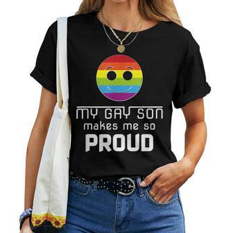 My Gay Son Makes Me Pride Proud Mom Dad Women T-shirt | Mazezy