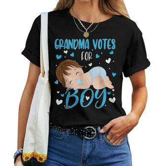 Gender Reveal Grandma Says Boy Baby Shower Family Surprise Women T-shirt | Mazezy