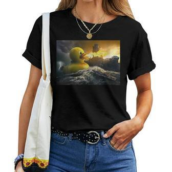 Graphic Giant Chick Spits Fire At Ships Goose Women T-shirt | Mazezy