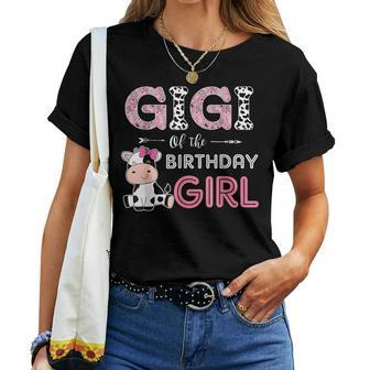 Gigi Of The Birthday Girl Farm Cow Grandma Matching Family Women T-shirt - Monsterry AU