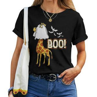 Giraffe Boo Costume Halloween Party Women T-shirt - Monsterry