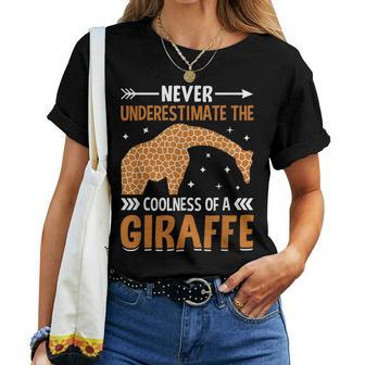 Giraffe Lover Never Underestimate The Coolness Of A Giraffe Women T-shirt - Seseable