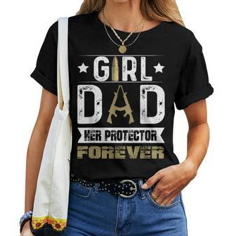 Girl Dad Her Protector Forever Father Day Men Women Women T-shirt | Mazezy