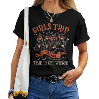 Girls Trip Salem Time To Get Wicked Salem 1692 Halloween Women T-shirt | Mazezy