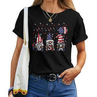 Gnomes 4Th Of July Usa Us American Flag Memorial Day Women Women T-shirt | Mazezy