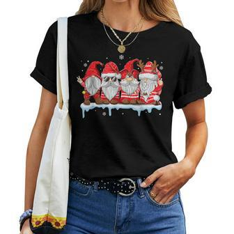 Gnomes In Red Ugly Sweater Gnome Christmas X-Mas Women T-shirt | Mazezy