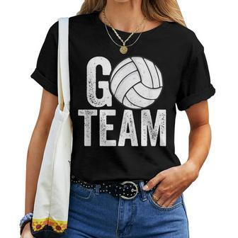 Go Team Volleyball Player Team Coach Mom Dad Family Women T-shirt | Mazezy
